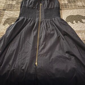 Anthropologie Black Dress with Gold Zipper